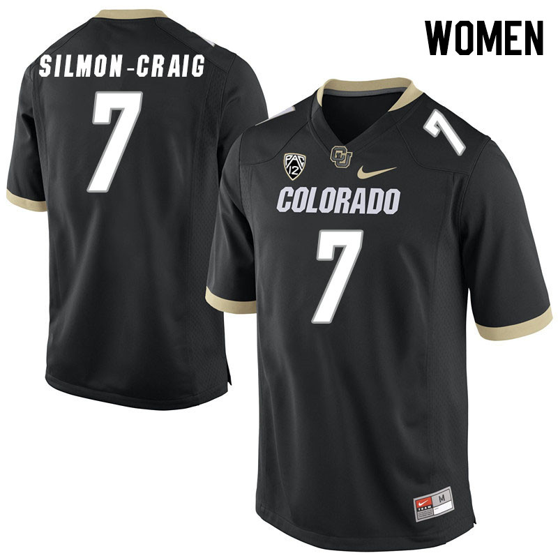 Women #7 Cam'Ron Silmon-Craig Colorado Buffaloes College Football Jerseys Stitched Sale-Black